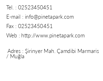 Pineta Park Deluxe Hotel iletiim bilgileri